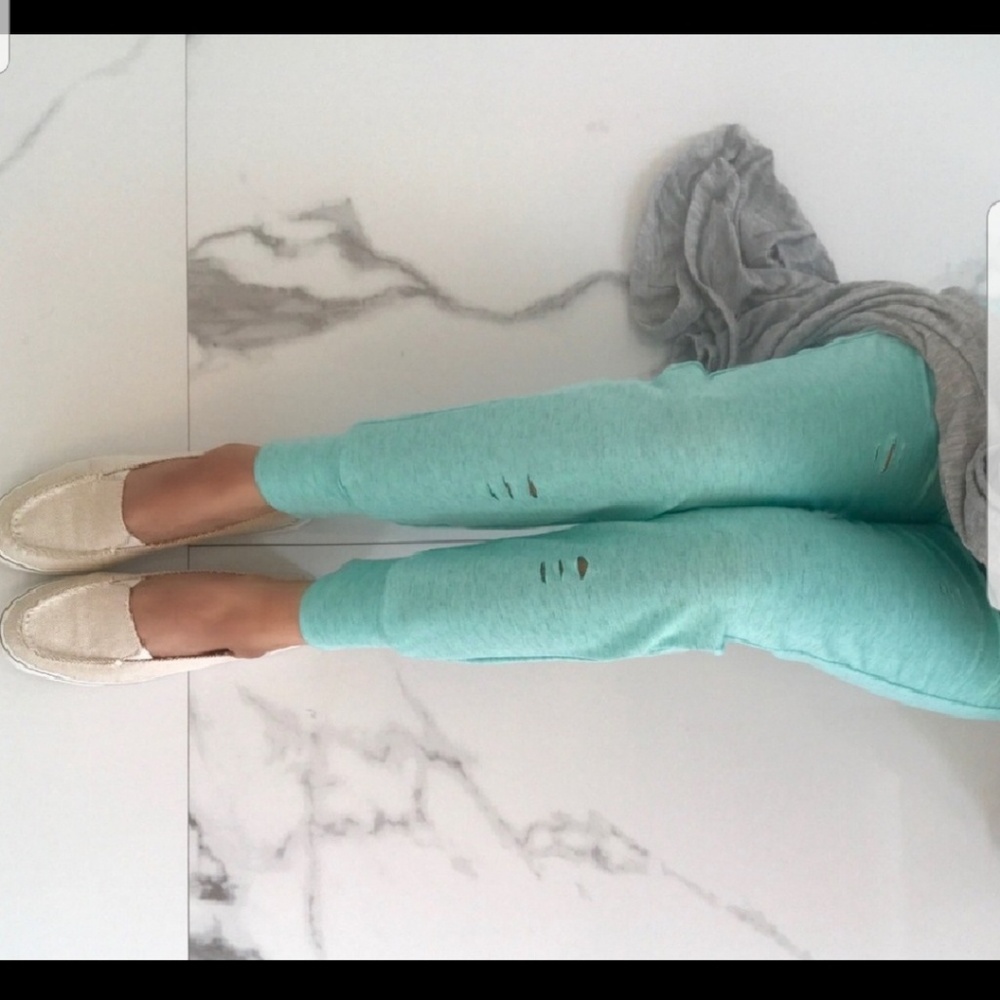 Green Distressed Joggers